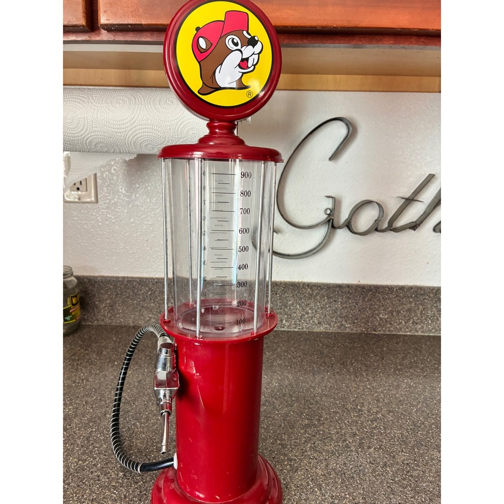 Buc-ee's Gas Pump Liquor Dispenser Red Novelty Beverage Decanter 900ml 19 Inch